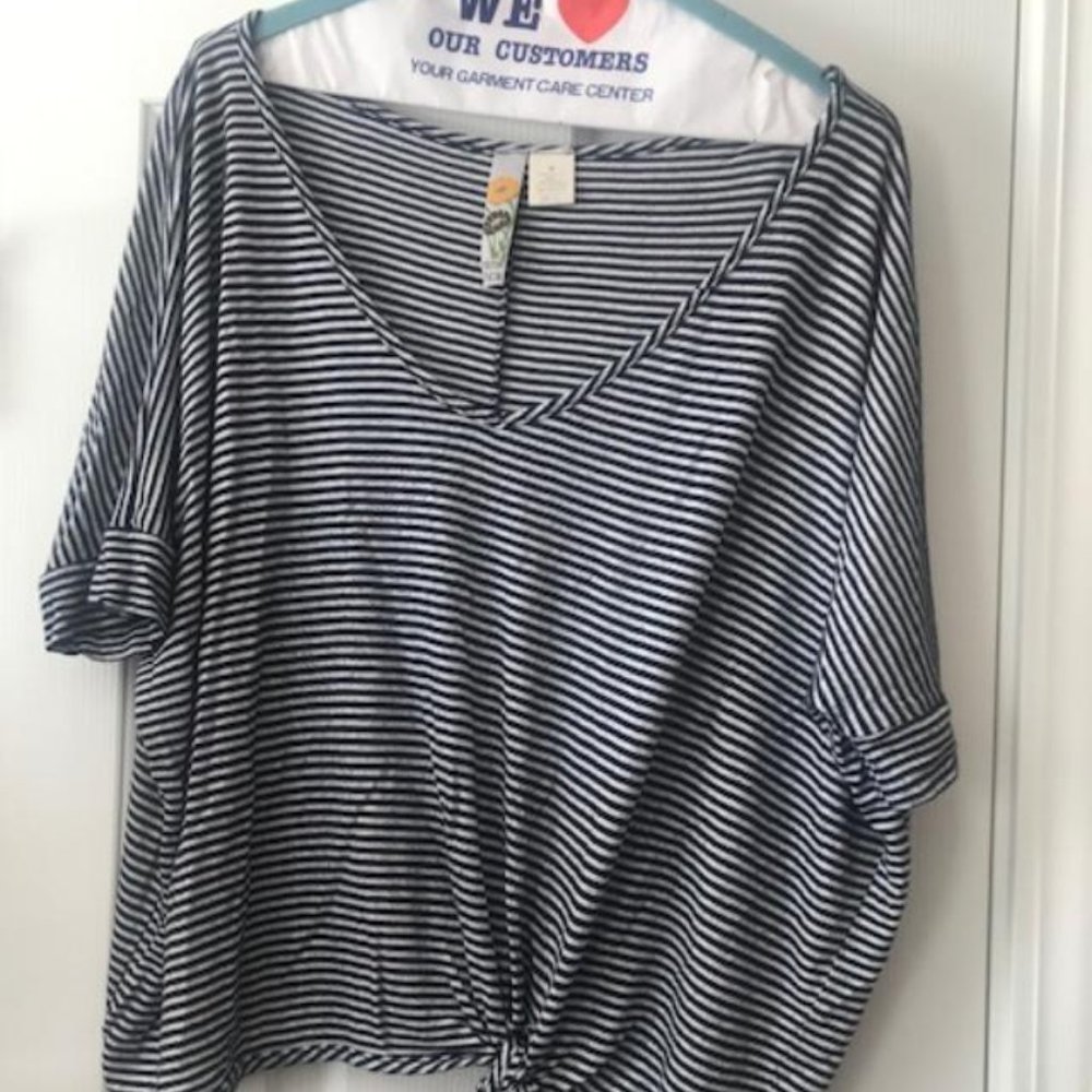 Mimi Chica B&W Striped Top